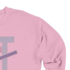 Sweat-shirt rose à col rond avec motif de lettres entrelacées, pull décontracté à manches longues pour un style streetwear quotidien - Product Image 5