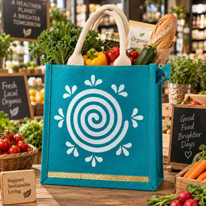 Low MOQ Custom Printed <b>Jute</b> <b>Shopping</b> <b>Bag</b> with Logo for Retail and Promotional Use Custom Printed <b>Jute</b> <b>Shopping</b> <b>Bag</b> with Logo - Product Image 4