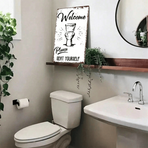 ป้ายอะลูมิเนียมสไตล์วินเทจขนาด 8x12 นิ้ว CIFbuy ตกแต่งผนังไม้สำหรับบาร์ คาเฟ่ ห้องน้ำ พร้อม TikTok สำหรับบริการรับสินค้า Temu - Product Image 6