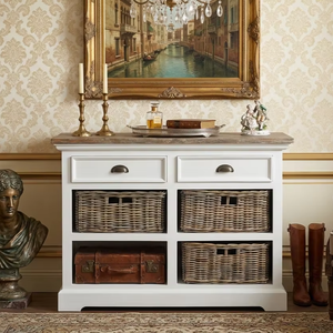 Cómoda Moala Iva de Madera de Teca Sólida, Moderna, Minimalista, Estilo Rústico, para Sala de Estar o Dormitorio, con 6 Cajones, Ecológica, en Color Natural - Product Image 5