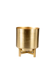 Modern Iron Flower Pot with Stand Circular Minimalist Design Indoor Plant Planter Chrome Plated Eco-Friendly Durable Desktop Use - Product Image 3