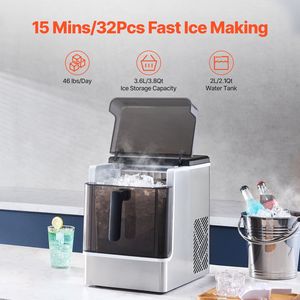 Macchina per il ghiaccio portatile da 50 libbre/24 ore con funzione autopulente Opzione per cubetti di ghiaccio di 3 dimensioni categoria di prodotti per robot da cucina - Product Image 3