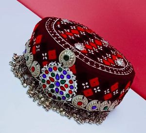Latest Design <b>Women</b> Afghan <b>Cap</b> Party Waar Casual Custom Color Adjustable Steel Tassels Female Headwear Breathable Afghani <b>Caps</b> - Product Image 2