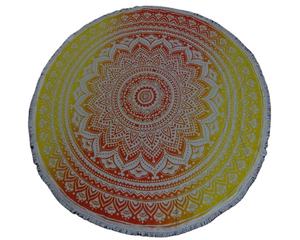 Mantel de Mesa de Algodón con Diseño de Mandala, Tapiz Impreso para Eid Musulmán, 100x100cm, Lavable a Máquina, Personalizable, Hecho a Mano - Product Image 1