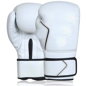 Gants de boxe en cuir à lacets, respirants, équipement d'entraînement professionnel pour adultes, blanc - Product Image 4