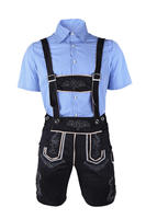 Ensemble traditionnel bavarois allemand Lederhosen, grande taille, respirant, costume de festival Oktoberfest avec cuir véritable