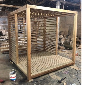 Canapé d'extérieur moderne en teck massif avec coussins résistants aux intempéries, Jepara Indonésie, banc de jardin en bois durable - Product Image 4