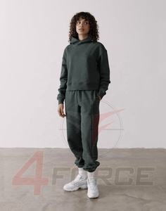 New Arrival Custom Cotton Fleece Pullover Hoodie for Women Thick Terry Embossed Crop Top Embroidered Logo Autumn Long Zip Winter - Product Image 4