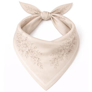 Pañuelo bandana de algodón y seda, estampado paisley, color liso, ligero, informal, unisex, accesorio triangular/cuadrado para verano. - Product Image 1