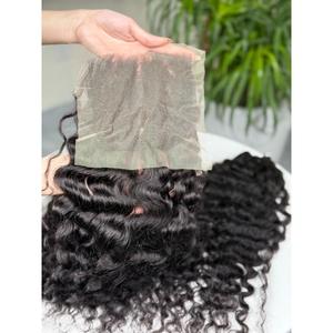 Lots de mèches bouclées lâches brillantes, vierges vietnamiennes, double tirage, noir naturel, en gros - Product Image 3