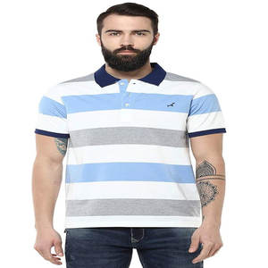 Polo blanco a rayas de color de diseñador, camiseta de solapa de gama alta de verano de media manga personalizada de marca de moda de manga corta para hombre - Product Image 3