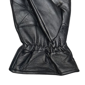 Gants en cuir véritable noir pour hommes, en peau de mouton sergé de luxe, élégants, à doigts entiers, décontractés, pour l'hiver, de haute qualité, à la mode - Product Image 6