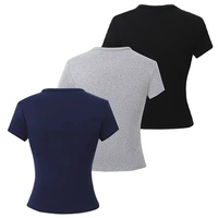 T-shirts en tricot à manches longues pour filles, col rond, décontractés, couleurs personnalisées, 100% coton, tissu extensible moyen, respectueux de l'environnement, dessin animé