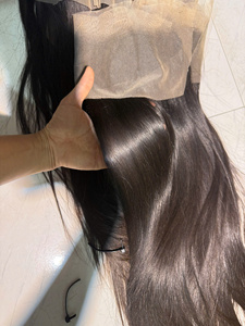 ผมเวียดนามแท้แบบตรงธรรมชาติ สีดำ ขนาด 24 นิ้ว 13x4  แบบ Frontal  สำหรับต่อผม  ขายส่ง - Product Image 1