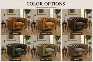 Premium Rolled Arm Single <b>Sofa</b> Chair in Tan Leather with Tufted Back for Office Lounge Seating Chesterfield Leather Single <b>Sofa</b> - Product Image 6