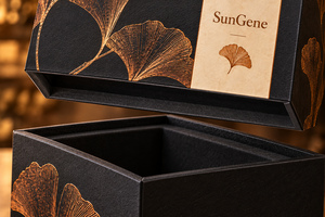 Boîte rigide personnalisée pour bouteille de whisky avec couvercle et base, motif Ginkgo - Product Image 4