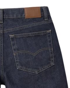 Pantalones cortos de mezclilla azul oscuro personalizados para hombre, con dobladillo vuelto, corte regular, informales, para verano, con cierre de botones, de algodón. - Product Image 4