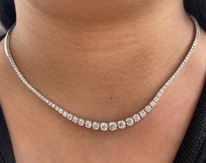 Collier en argent 925 pour femme avec diamant Moissanite, taille brillant rond, bijou de mariage classique - Product Image 3