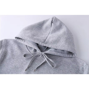 Sweat-shirts à capuche unisexes personnalisés avec logo brodé, en polaire polyester uni, coupe oversize pour hommes, vente en gros - Product Image 1