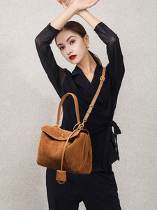 <b>Womens</b> Genuine Leather Tote <b>Bag</b> Zipper Closure Adjustable Shoulder Strap Soft Handles 56-75L Capacity <b>Gym</b> Use Everyday Handbag - Product Image 4