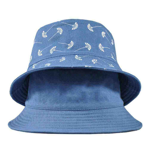 Index Apparel Blue <b>Reversible</b> <b>Bucket</b> <b>Hat</b> With Embroidery Logo And Pattern Design For Adults Casual Wear Spring Summer - Product Image 5