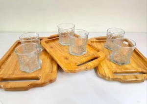 <b>large</b> acacia wood <b>tray</b> with handles for restaurant serving premium handmade acacia <b>tray</b> for luxury home decor custom engraved - Product Image 3