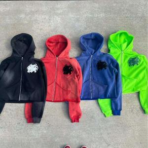 Sudadera con Capucha para Hombre, Fabricada a Medida, con Parches Bordados Vintage, 100% Algodón, Logotipo Personalizado, Lavado Ácido - Product Image 2