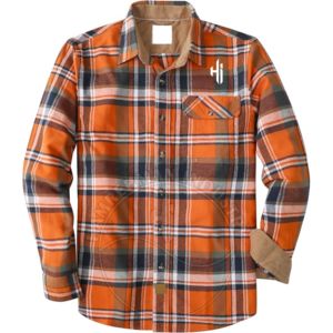 Camisa de Franela a Cuadros Verde para Hombre, Manga Larga, Cuello Clásico, Botones, Bolsillos en el Pecho, Algodón de Calidad con Diseño de Dibujos Animados - Product Image 6
