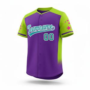 Maillots de baseball 100 % polyester personnalisés, respirants, pour hommes – Vêtements de sport unis et chemises – Vente en gros à prix réduit - Product Image 2