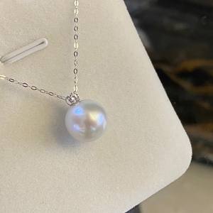 Colgante de Perla de Agua Dulce Clásica Grande de 11-12 mm, Edición Queen, con Cadena de Oro de 18K y Plata S925, Lujoso Colgante de Oro de 18k - Product Image 3