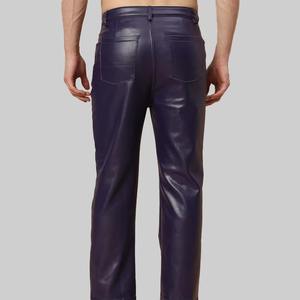 SMART SHINE ENTERPRISES Pantalons en cuir de haute qualité pour hommes, coupe classique, doux, durables, confortables, décontractés, tendance - Product Image 2