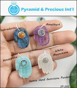 Colgante de piedra doble labradorita tallada a mano, joyería de moda india de plata esterlina con collar de piedras preciosas y dijes colgantes - Product Image 5