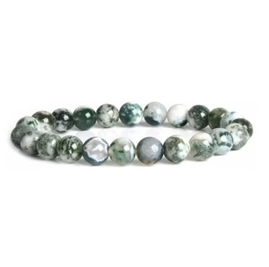 Natural Tree Agate <b>Bracelet</b> White Green Tree Agate <b>Beaded</b> <b>Bracelet</b> For Healing Reiki Energy Jewelry Wholesale 8mm - Product Image 4