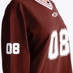 Jersey de Fútbol Americano Personalizado para Mujer, Talla Grande, Manga Larga, Tela Sólida, Estilo Urbano, Ropa Deportiva Vintage - Product Image 2
