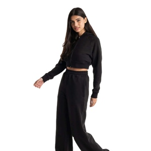 Sudaderas Cortas de Alta Calidad para Mujer, Sudaderas Lisas, Conjunto de Sudaderas con Capucha para Chicas - Product Image 1