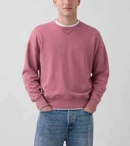 Sweat-shirt à col rond surdimensionné pour homme, 100% coton, logo personnalisé, fabrication OEM, tissu molletonné lourd 380 GSM pour l'hiver - Product Image 4