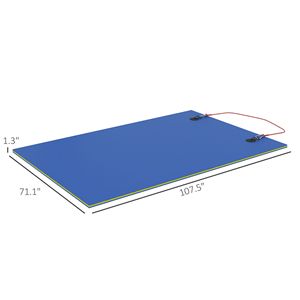 Tapis aquatique flottant bleu en forme de nénuphar de 9 x 6 pieds pour 2 adultes, idéal pour lac, piscine, océan, plage, bateau, matelas aquatique. - Product Image 2