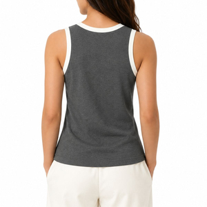 Women Custom Color Knitted Short Sleeveless Tank Top Soft Stretchable Fabric Premium Design Eco-Friendly Lightweight Summer - Product Image 2