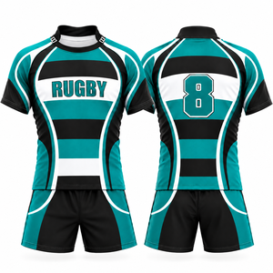 Custom Printed Sublimated 7v7 American Football Uniform Set Breathable Short Sleeve Jersey Shorts <b>Men</b> Team Sports Training Wear - Product Image 6