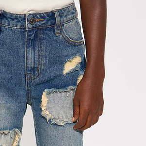 Boys Trendy Ripped Denim <b>Jeans</b> Distressed Style Casual Fashion Bottom Wear / Wholesale Supply With Customizable Logo Designing - Product Image 3