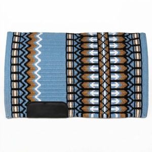 Tapis de selle en coton à motif aztèque bleu avec doublure en polaire, couverture de selle en laine pour cheval de style western - Product Image 6