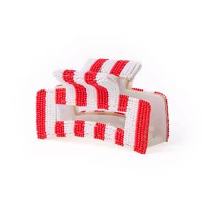 Pinza para el pelo de resina con bordado floral y cuentas de plástico, premium, unisex, reutilizable, con logotipo personalizado, accesorio de moda hecho a mano - Product Image 5