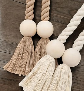Rope <b>Curtain</b> Tiebacks: Rustic Magnetic <b>Curtain</b> Holdbacks - Product Image 1