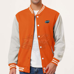 Long Sleeves Stand Collar Front Logo High Quality Winter Men's Letterman <b>Jacket</b> <b>Fleece</b> <b>Lining</b> Quick Dry Breathable Custom Design - Product Image 2