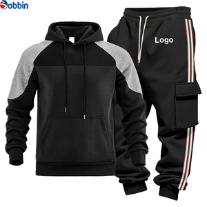 Top Trend Men Clothe Outfit High Quality +Size Men's <b>Tracksuit</b> Set Color Block Sweatshirt Side Stripe Cargo Pants <b>Tracksuit</b> Set - Product Image 2