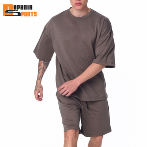 Fabricante de Ropa Personalizada para Hombre, Conjuntos de Camisetas y Pantalones Cortos, Trajes Deportivos Holgados de 2 Piezas para Verano - Product Image 4