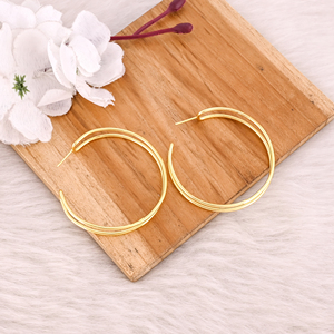 Pendientes de Aro de Latón Sencillos, Joyería Moderna Minimalista para Mujer, Pendientes de Aro de Latón de Alta Calidad, Pedido al por Mayor - Product Image 2