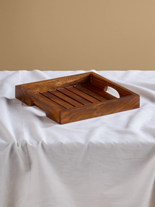 Bandeja de Servir Multiusos Hecha a Mano, Ecológica, de Madera, Plato para Comida, Organizador de Bebidas para Desayuno, Té y Café, Moderna para Bodas y Cenas - Product Image 4