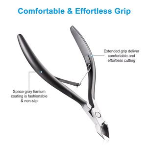Coupe-cuticules en acier inoxydable de haute qualité, nouveau design, à mâchoires courbées de 10 mm, ouverture large et tranchante pour le soin des ongles, sous blister. - Product Image 5