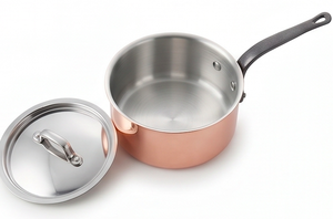 Copper Sauce <b>Pan</b> With Stainless Steel Lid And Silicone <b>Handle</b> For Kitchenware Home Hotel And Restaurant Use - Product Image 3